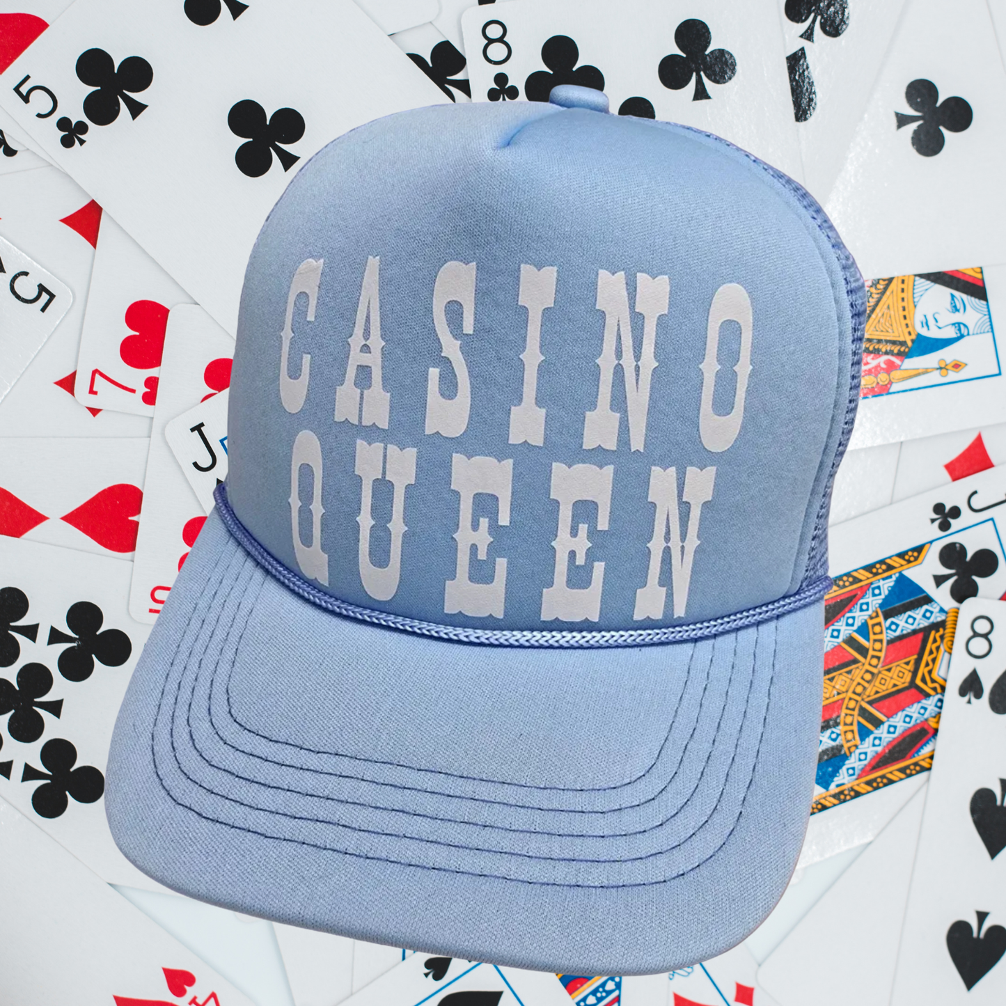Casino Queen Light Blue Trucker Cap